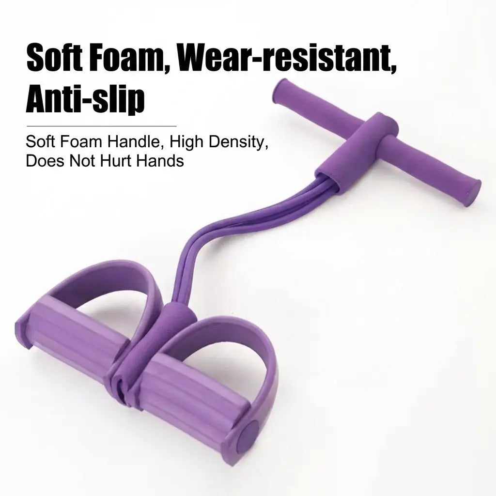 Ultimate 6-Tube Fitness Resistance Band with Foot Pedals – Portable, Elastic, and User-Friendly for All Fitness Levels!