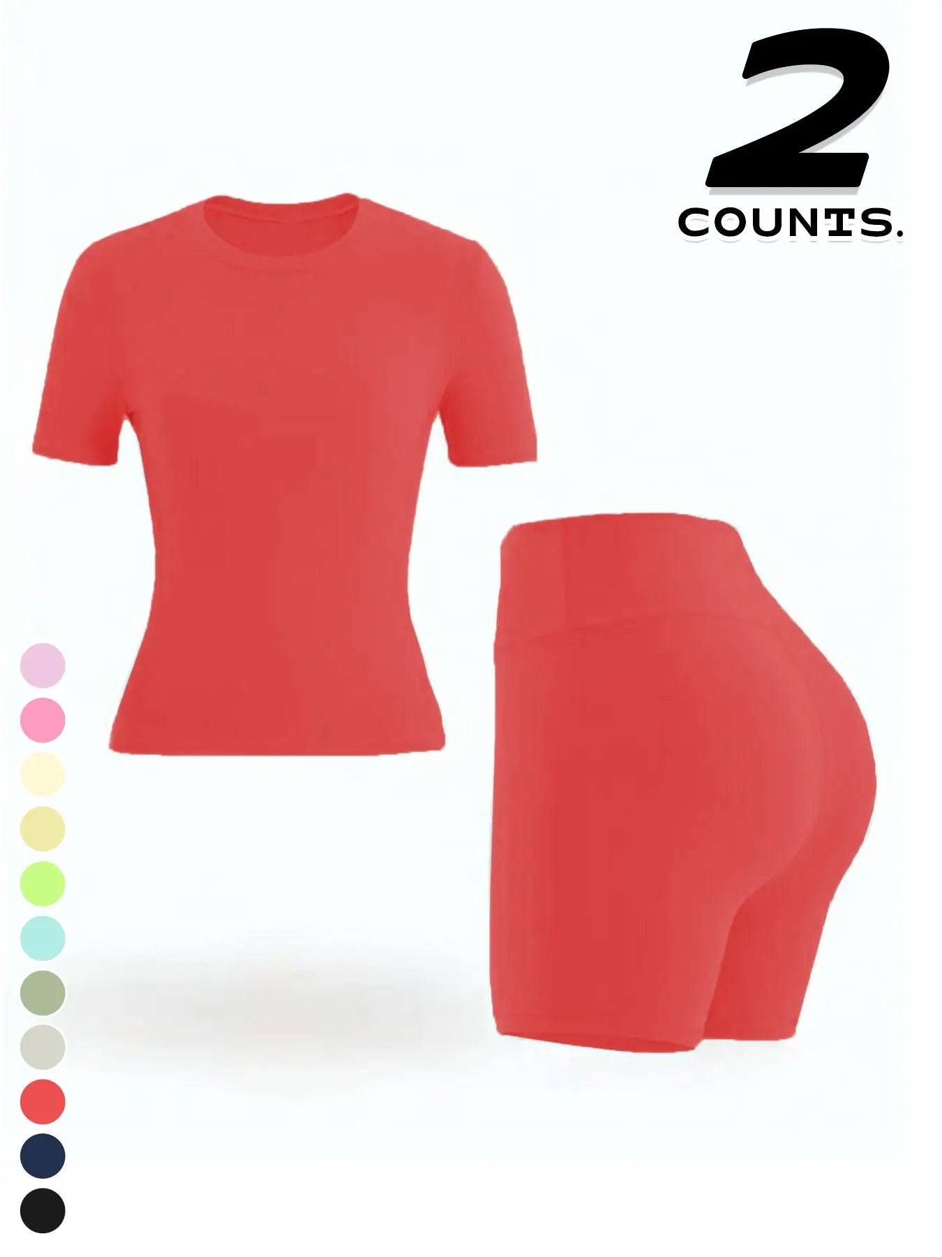 Elevate Your Workout: Women's Comfortable Outdoor Sport Set - Breathable Short Sleeve & Shorts in Vibrant Colors for Running, Yoga, and Casual Wear