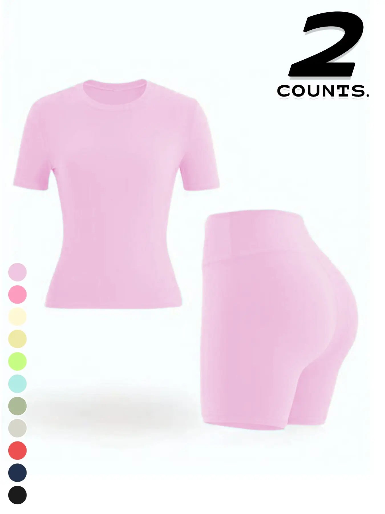 Elevate Your Workout: Women's Comfortable Outdoor Sport Set - Breathable Short Sleeve & Shorts in Vibrant Colors for Running, Yoga, and Casual Wear
