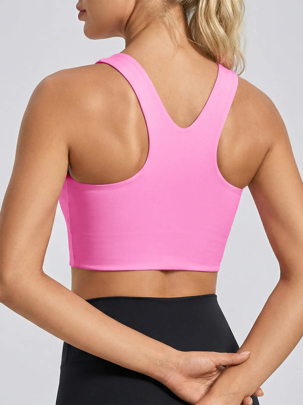 Buttery Soft Square Neck Padded Seamless Longline Sports Bra - Ultimate Support for Yoga & Running