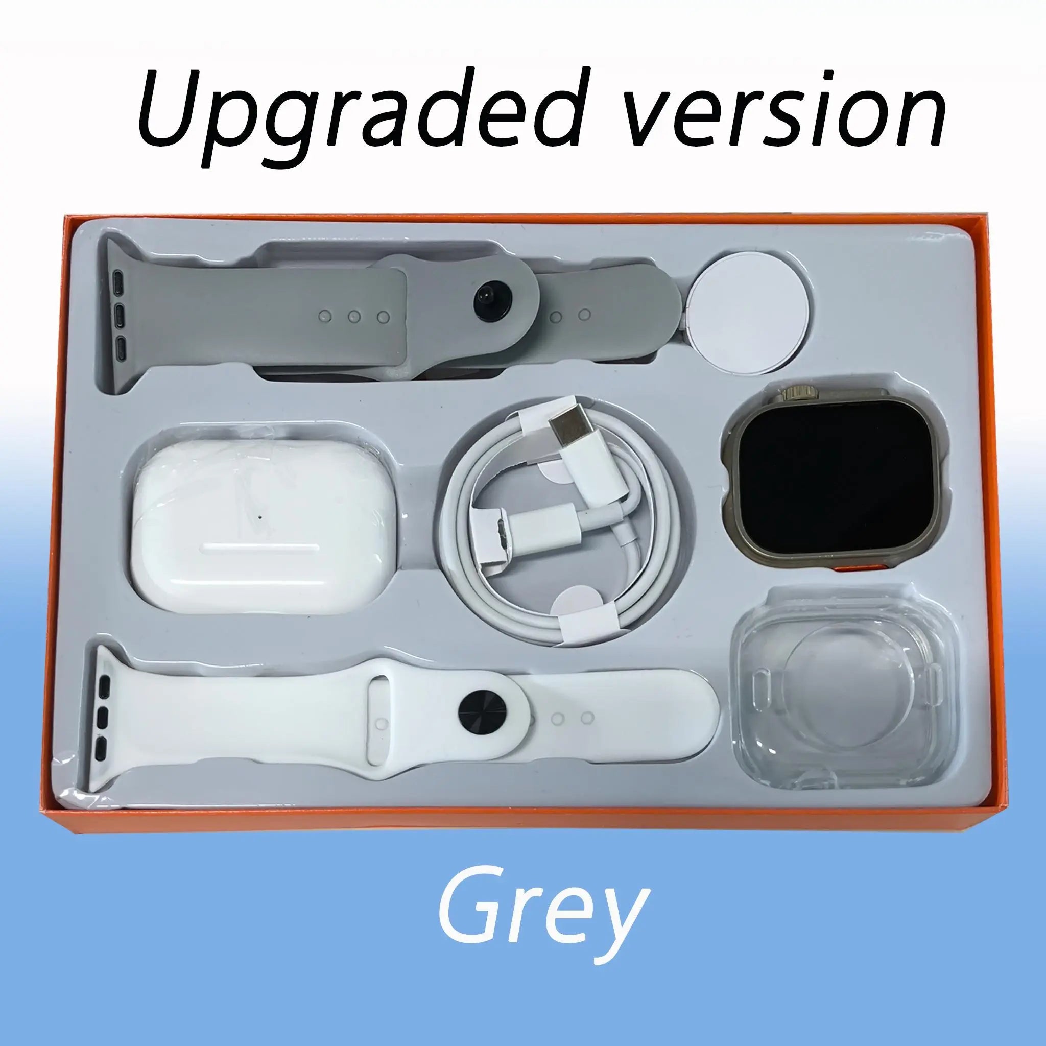 All-in-One Smart Watch Kit with Bluetooth Headphones, Type-C Cable & Audio Support