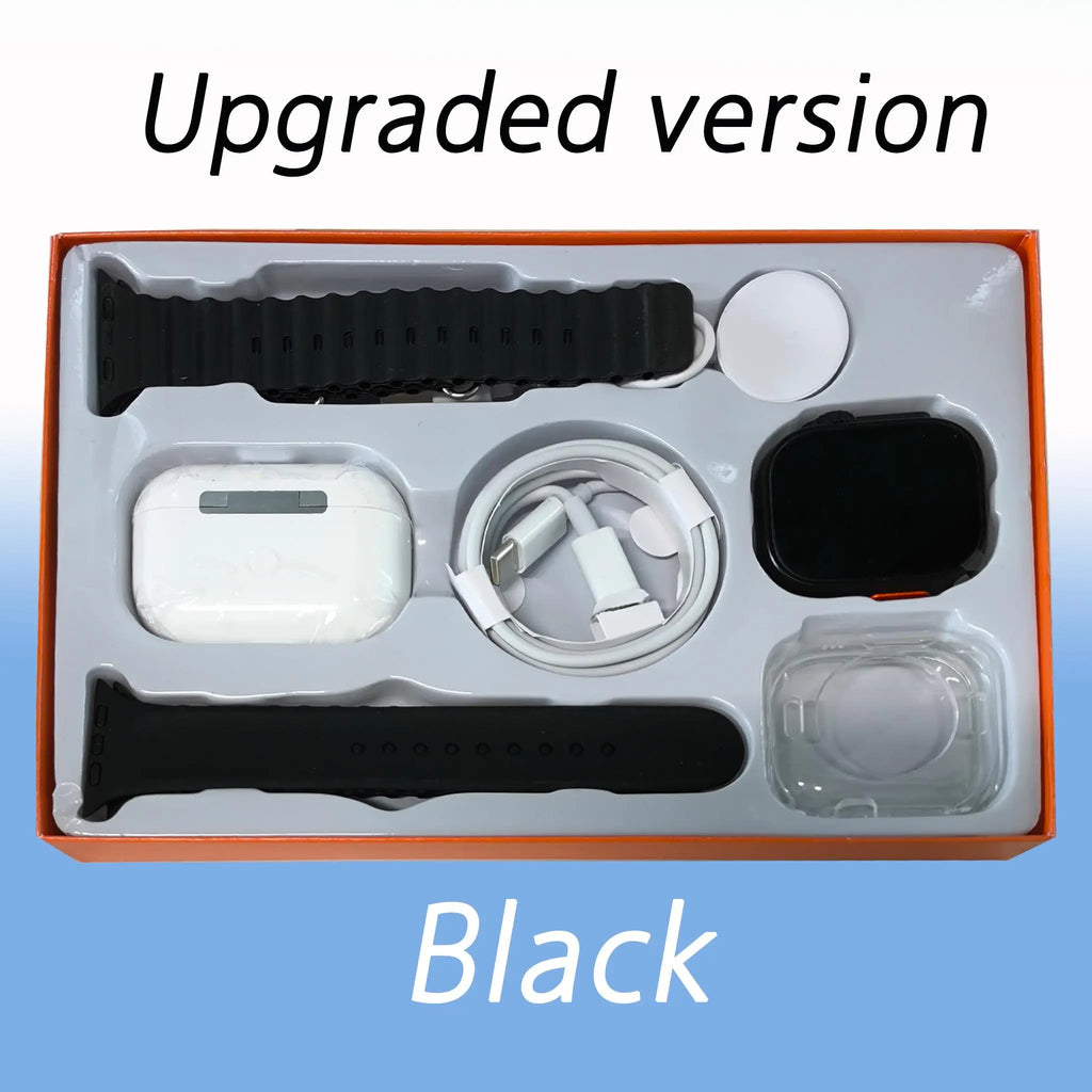 All-in-One Smart Watch Kit with Bluetooth Headphones, Type-C Cable & Audio Support
