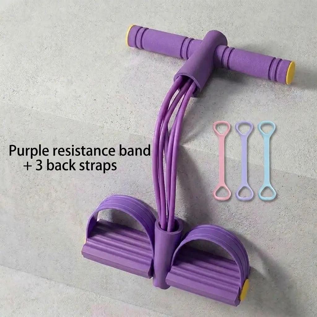 Ultimate 6-Tube Fitness Resistance Band with Foot Pedals – Portable, Elastic, and User-Friendly for All Fitness Levels!
